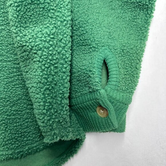 American Eagle Outfitters Oversized Fleece Button Jacket Size M Women’s Green - Picture 5 of 10